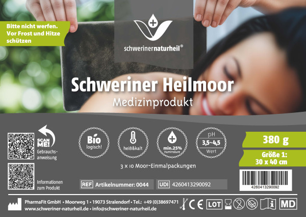 Schweriner Heilmoorpackung 6 Kartons mit 180 Packungen