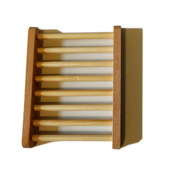 Seifenschale aus Holz mit runden Holzstäbchen