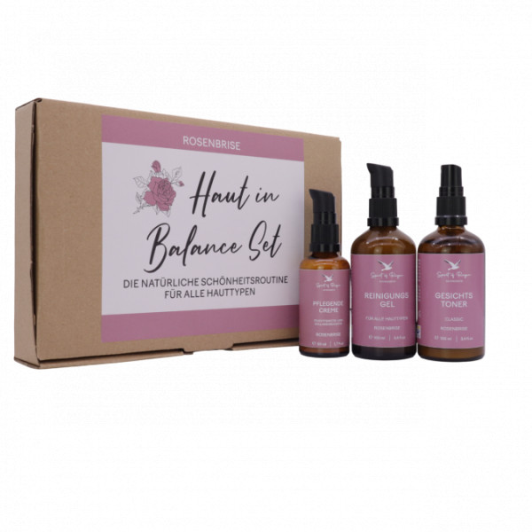 Haut in Balance Set Rosenbrise Reiniger Toner Tagescreme